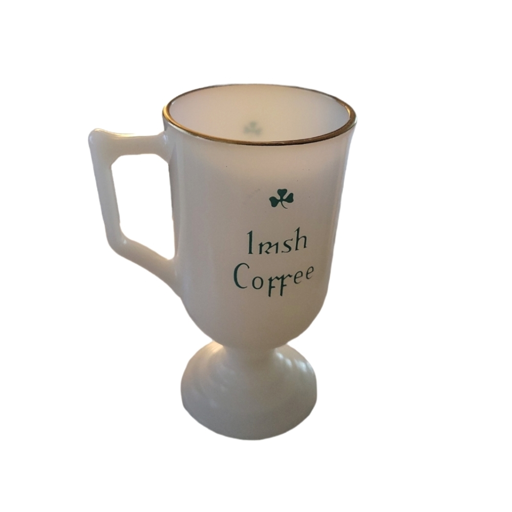 Vintage milk glass Irish coffee cup